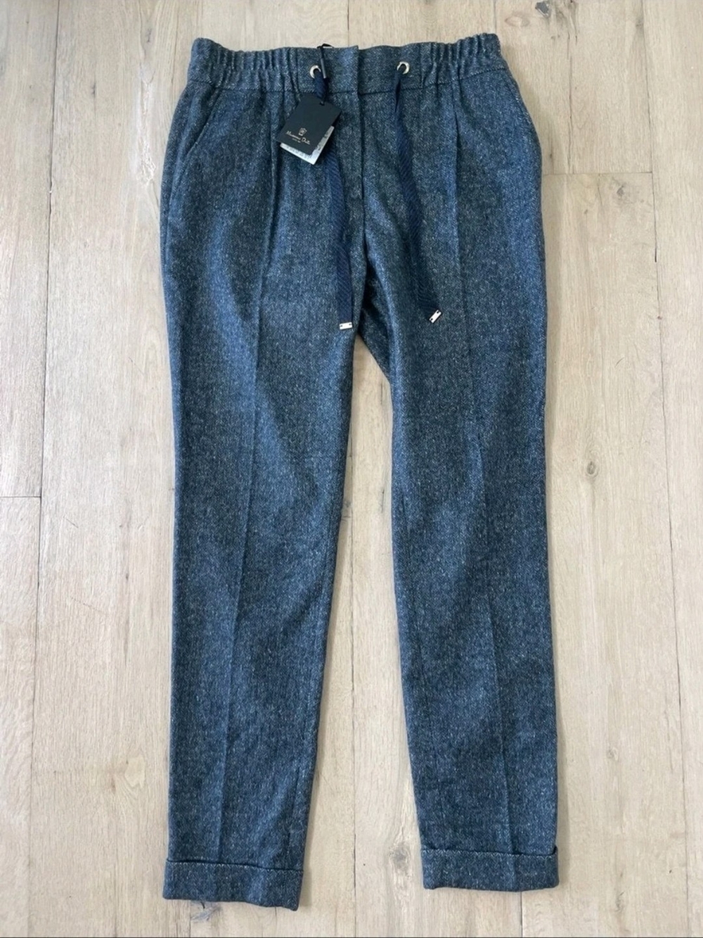 Massimo Dutti Blue Drawstring Jogger Pants